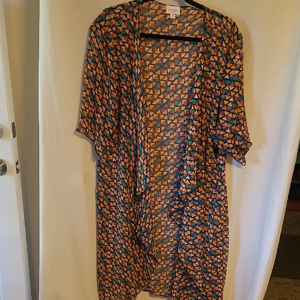 LuLaRoe Multicolor Geometric Kimono